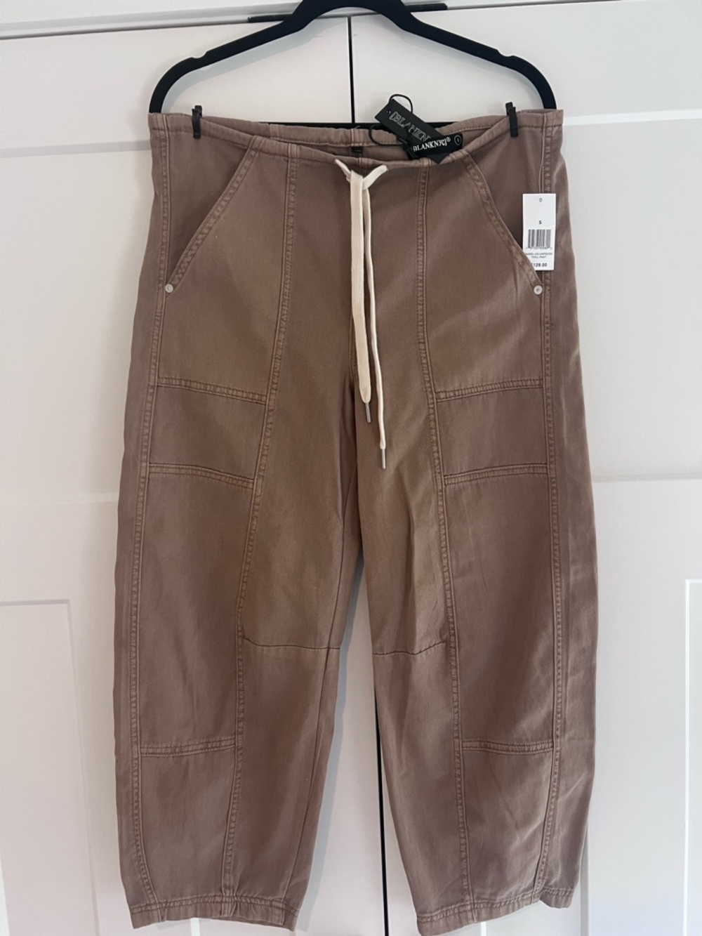BlankNYC Women's Taupe Barrel Leg Carpenter Twill Pant